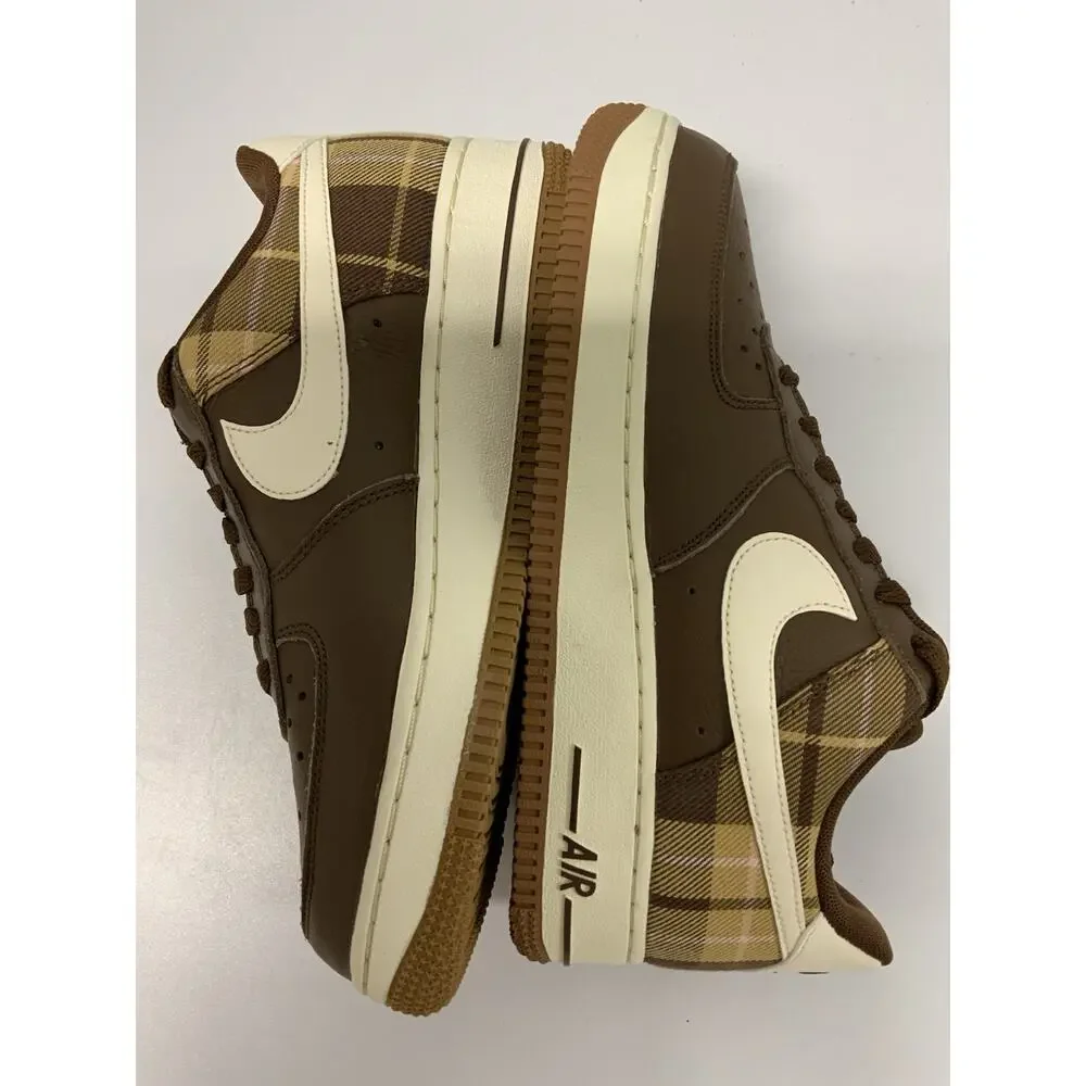 Nike Air Force 1 '07 LX Cacao Plaid DV0791 200 Size 7.5 Brown Tan Low Top Shoes